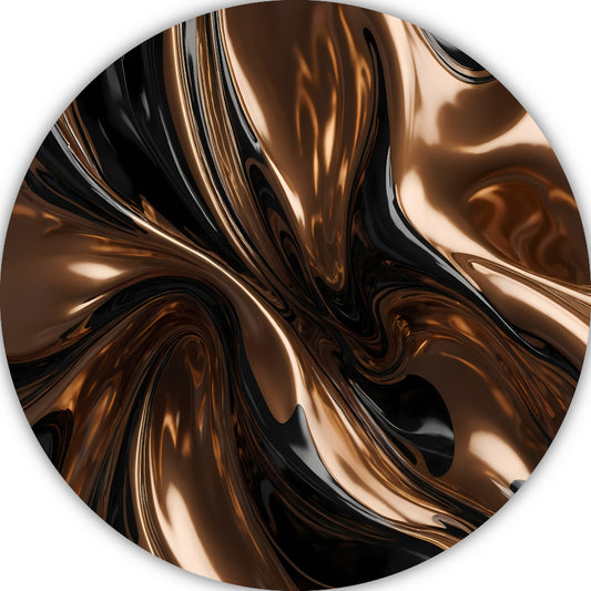 Dynamisch Brons en Zwart Abstract Ontwerp aluminium muurcirkel