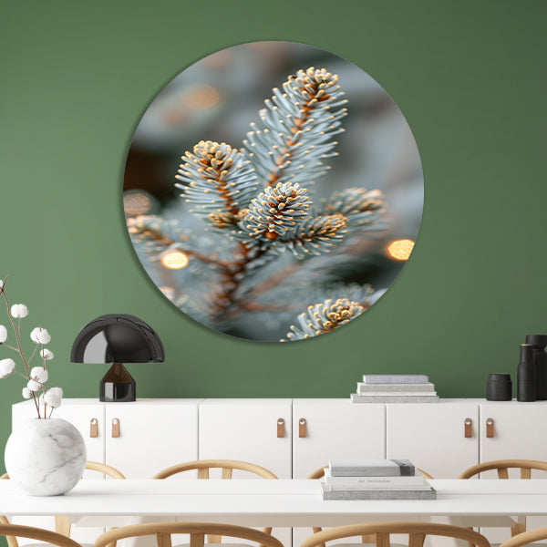 Wintertak met Warme Lichtjes aluminium muurcirkel