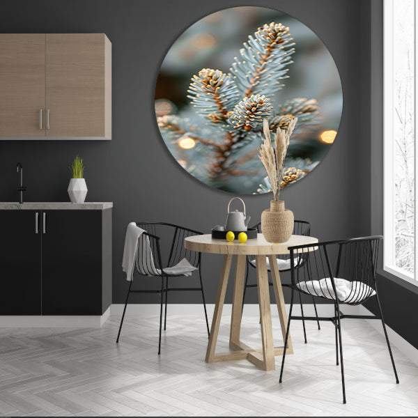 Wintertak met Warme Lichtjes aluminium muurcirkel