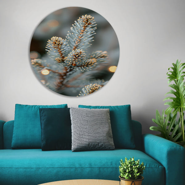 Wintertak met Warme Lichtjes aluminium muurcirkel