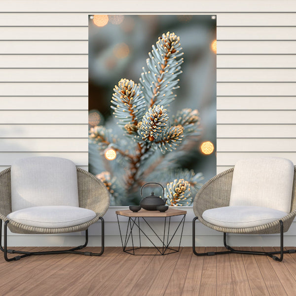Wintertak met Warme Lichtjes tuinposter