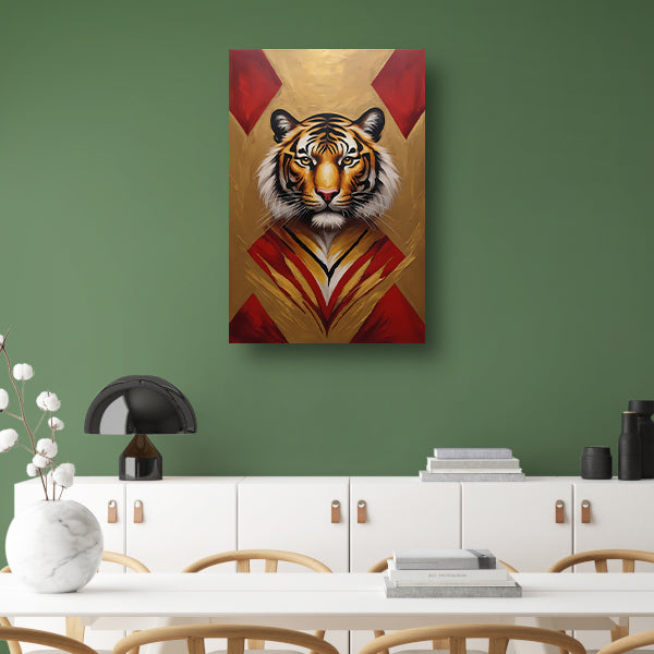 Majestueuze Tijger Omringd door Gouden Gloed canvas