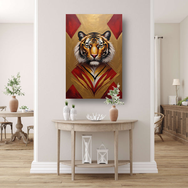Majestueuze Tijger Omringd door Gouden Gloed canvas