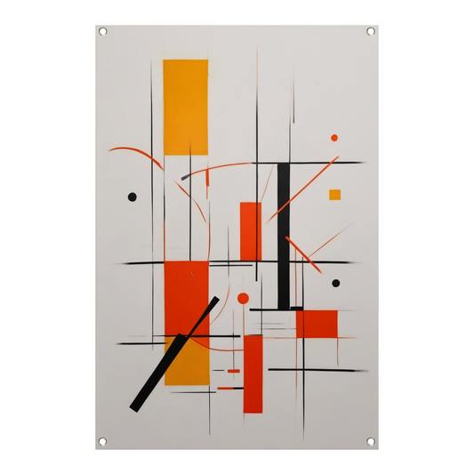 Dynamische Abstractie met Primair Kleurenpalet tuinposter