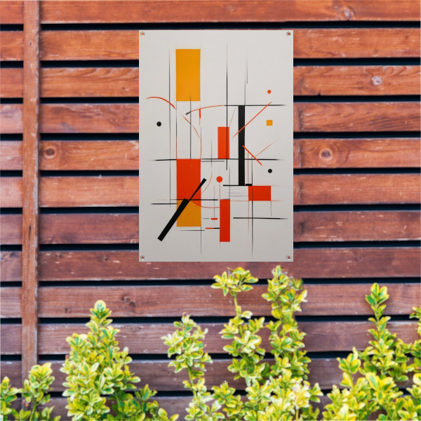Dynamische Abstractie met Primair Kleurenpalet tuinposter