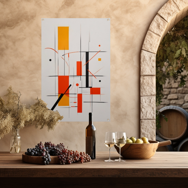 Dynamische Abstractie met Primair Kleurenpalet tuinposter
