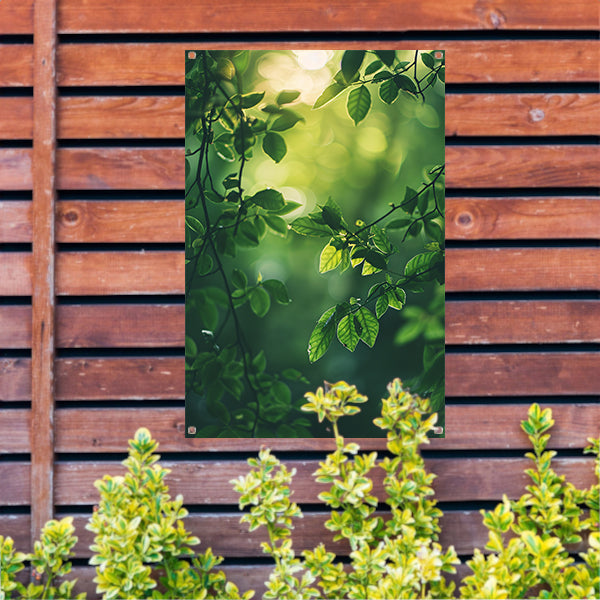 Zonnestralen door Groen Bladerdak tuinposter