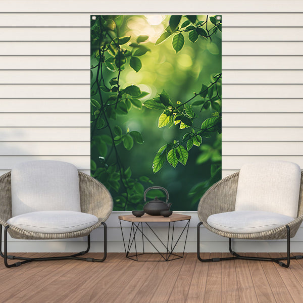 Zonnestralen door Groen Bladerdak tuinposter