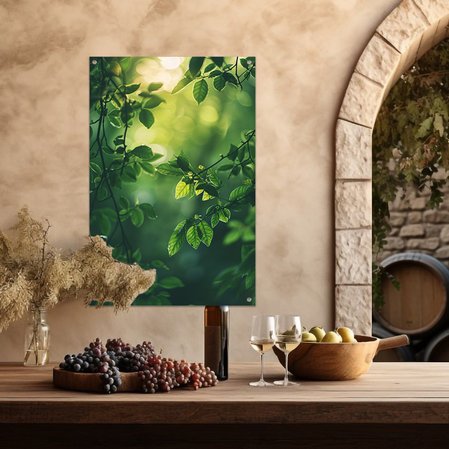 Zonnestralen door Groen Bladerdak tuinposter