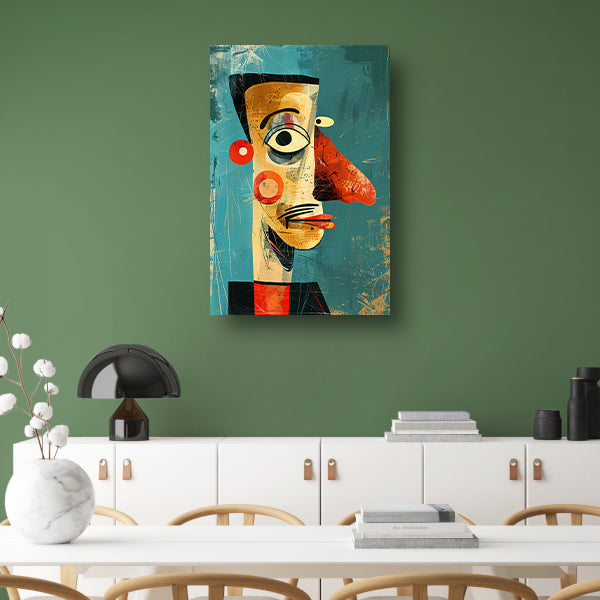Abstract Kubistisch Portret in Kleur canvas