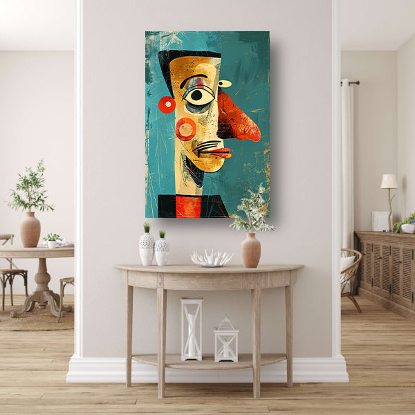 Abstract Kubistisch Portret in Kleur canvas
