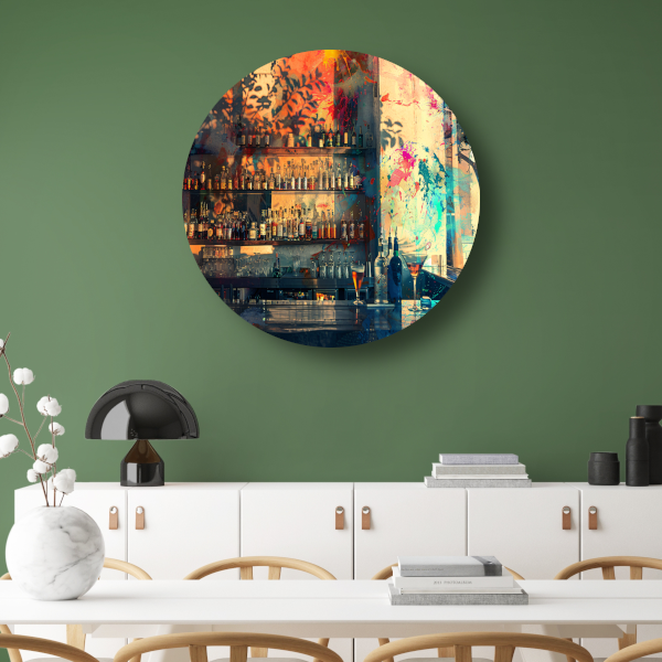 Bar met Schemerlamp forex muurcirkel