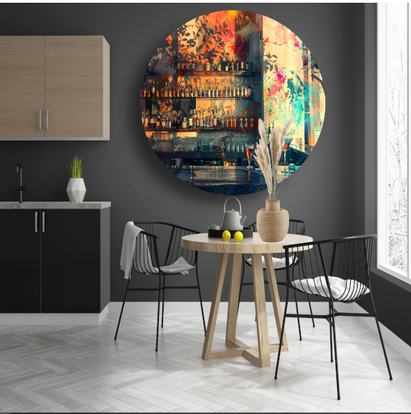 Bar met Schemerlamp forex muurcirkel