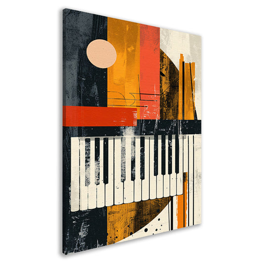 Abstract Pianomelodie in Kleur canvas