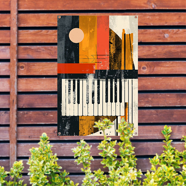 Abstract Pianomelodie in Kleur tuinposter