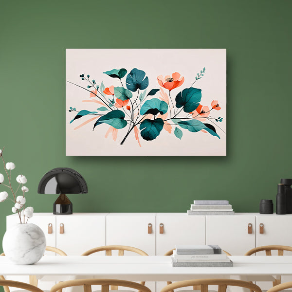 Moderne Japandi stijl botanische print poster