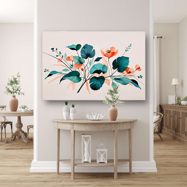 Moderne Japandi stijl botanische print poster