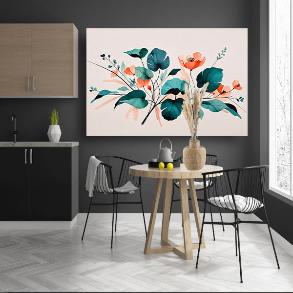 Moderne Japandi stijl botanische print poster