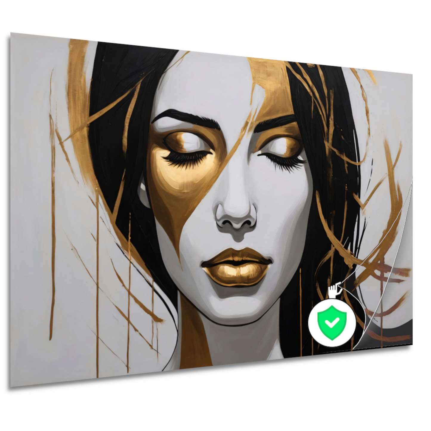 Gouden Sereniteit in Moderne Abstractie poster