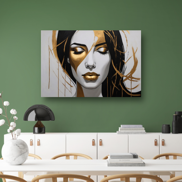 Gouden Sereniteit in Moderne Abstractie poster