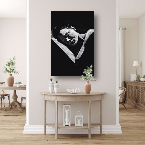 Verstilde abstractie in zwart en wit poster