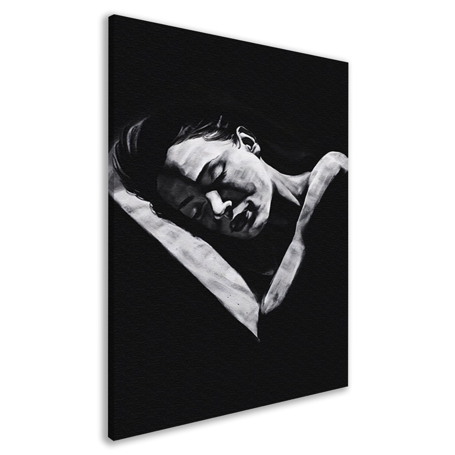Verstilde abstractie in zwart en wit canvas
