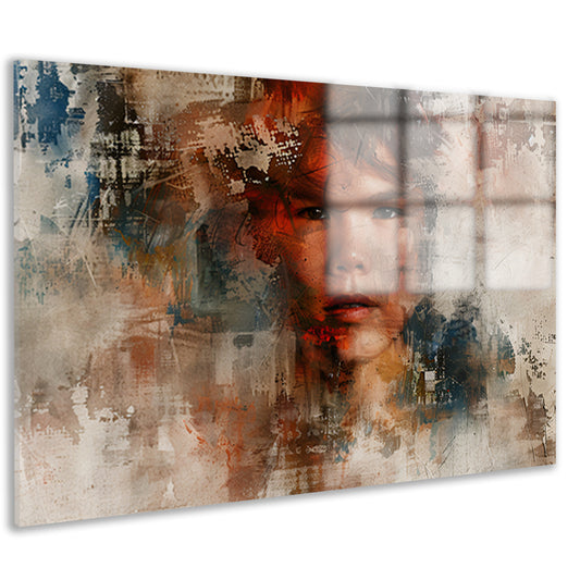 Abstract portret van een man in kleuren acrylglas