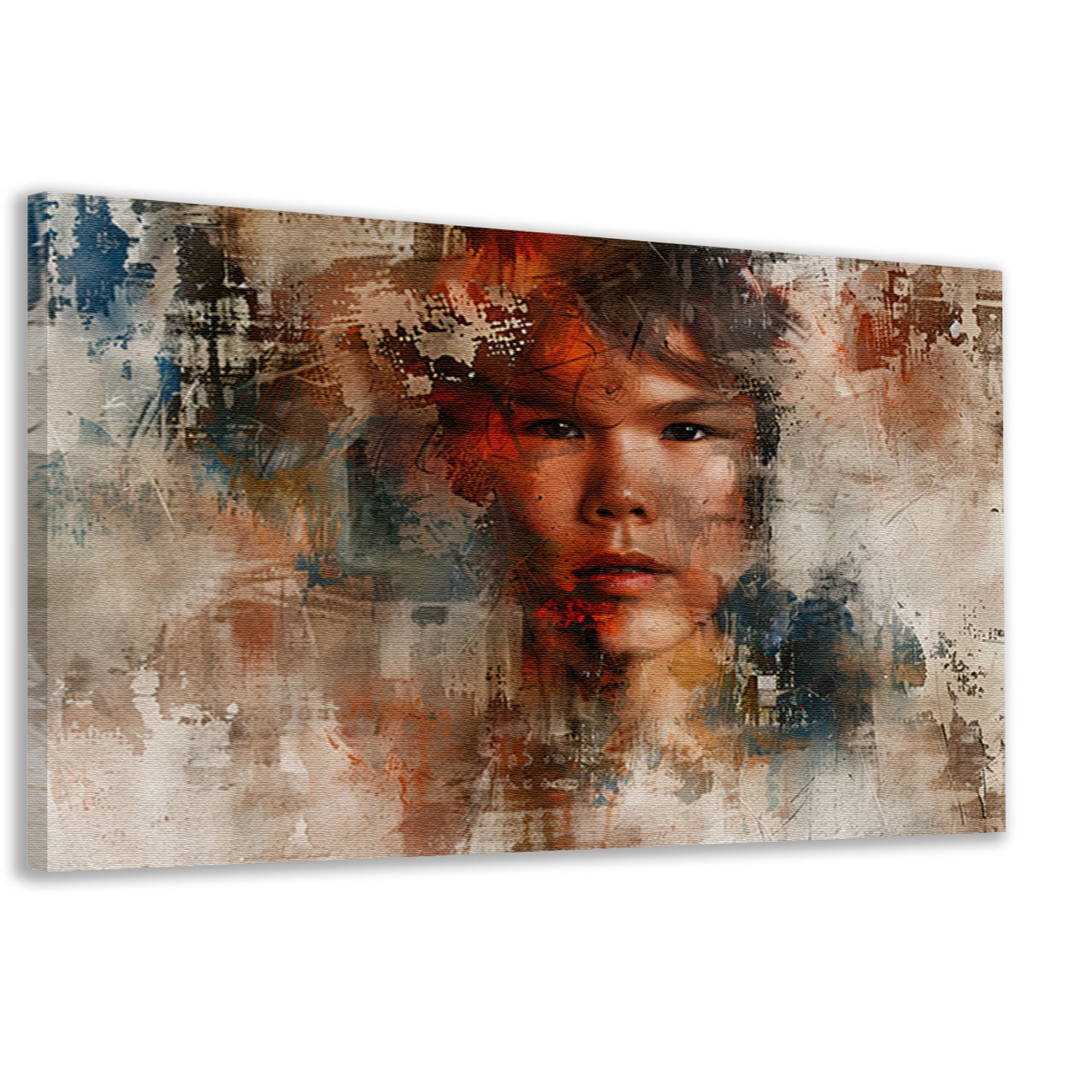 Abstract portret van een man in kleuren canvas