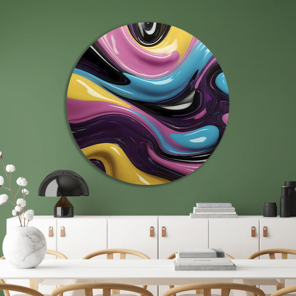 Abstracte Dans van Vormen en Kleur forex muurcirkel