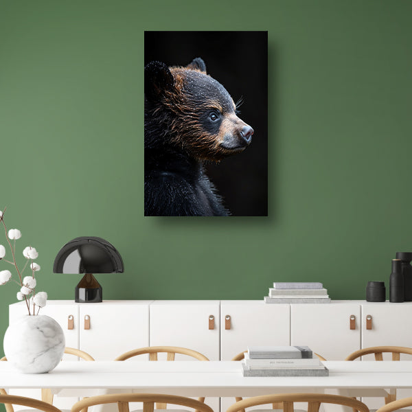 Portret van een beer in de regen canvas