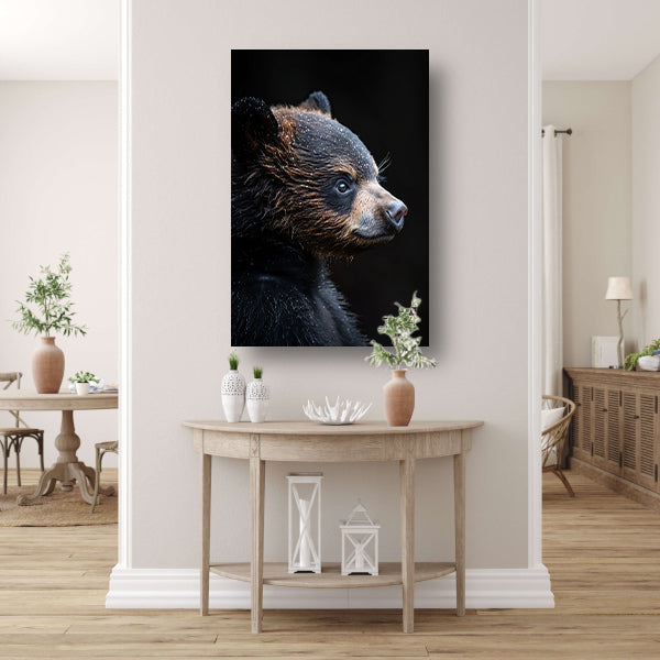 Portret van een beer in de regen canvas