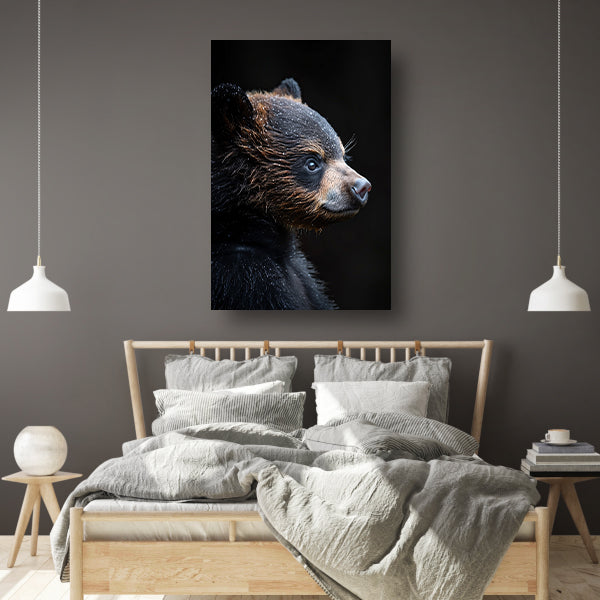 Portret van een beer in de regen canvas