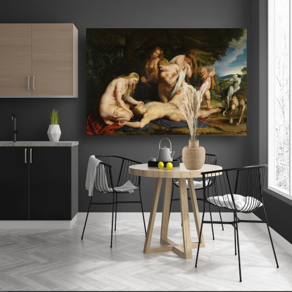 De dood van Adonis - Peter Paul Rubens canvas met baklijst