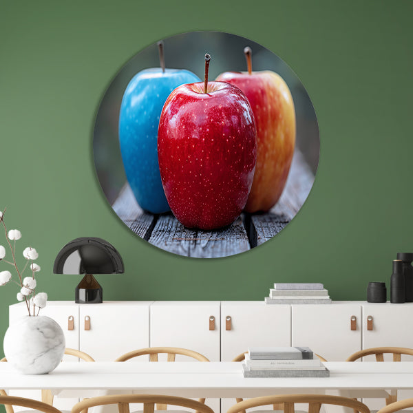 Drie Appels op Houten Tafel forex muurcirkel