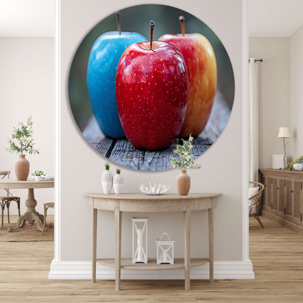 Drie Appels op Houten Tafel forex muurcirkel