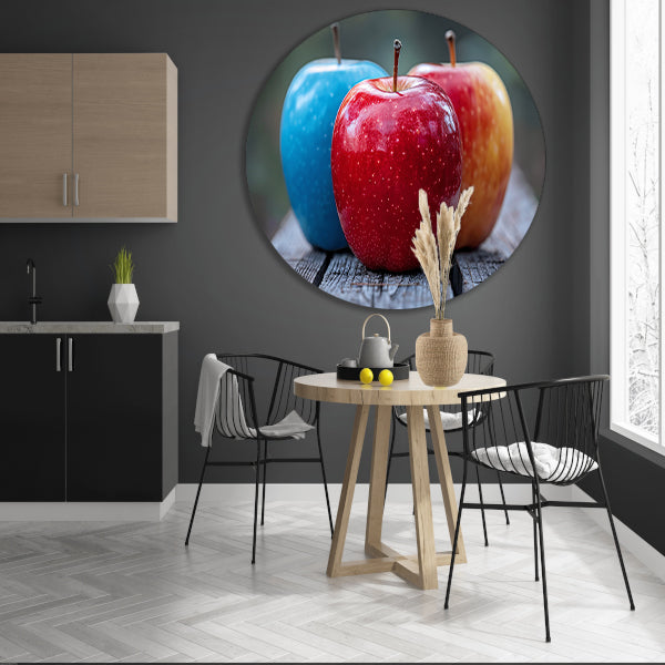 Drie Appels op Houten Tafel forex muurcirkel