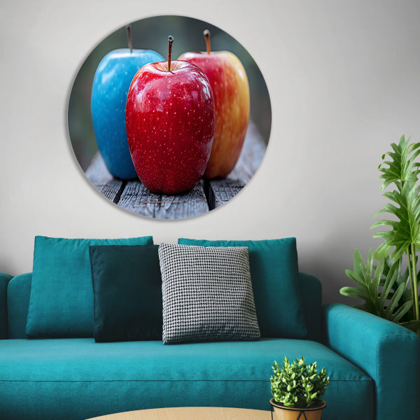 Drie Appels op Houten Tafel forex muurcirkel