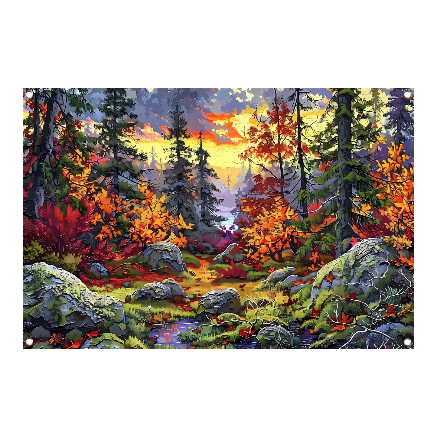 Avondschemering in het bos - Van Gogh tuinposter