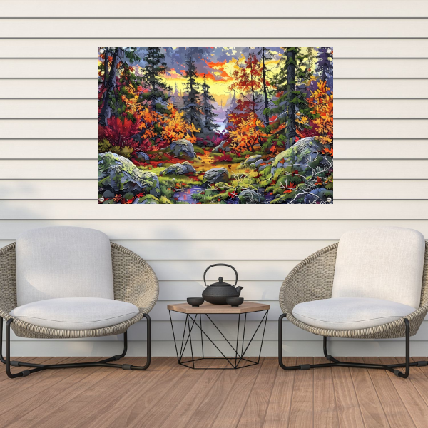 Avondschemering in het bos - Van Gogh tuinposter