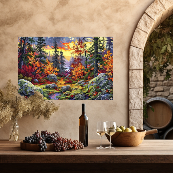 Avondschemering in het bos - Van Gogh tuinposter