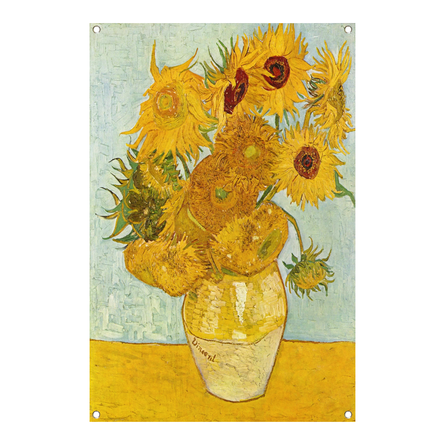 Vaas met twaalf zonnebloemen - Vincent van Gogh tuinposter