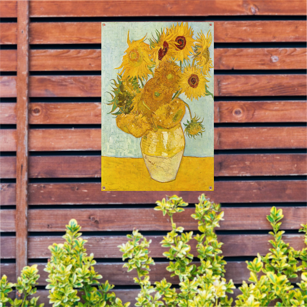 Vaas met twaalf zonnebloemen - Vincent van Gogh tuinposter