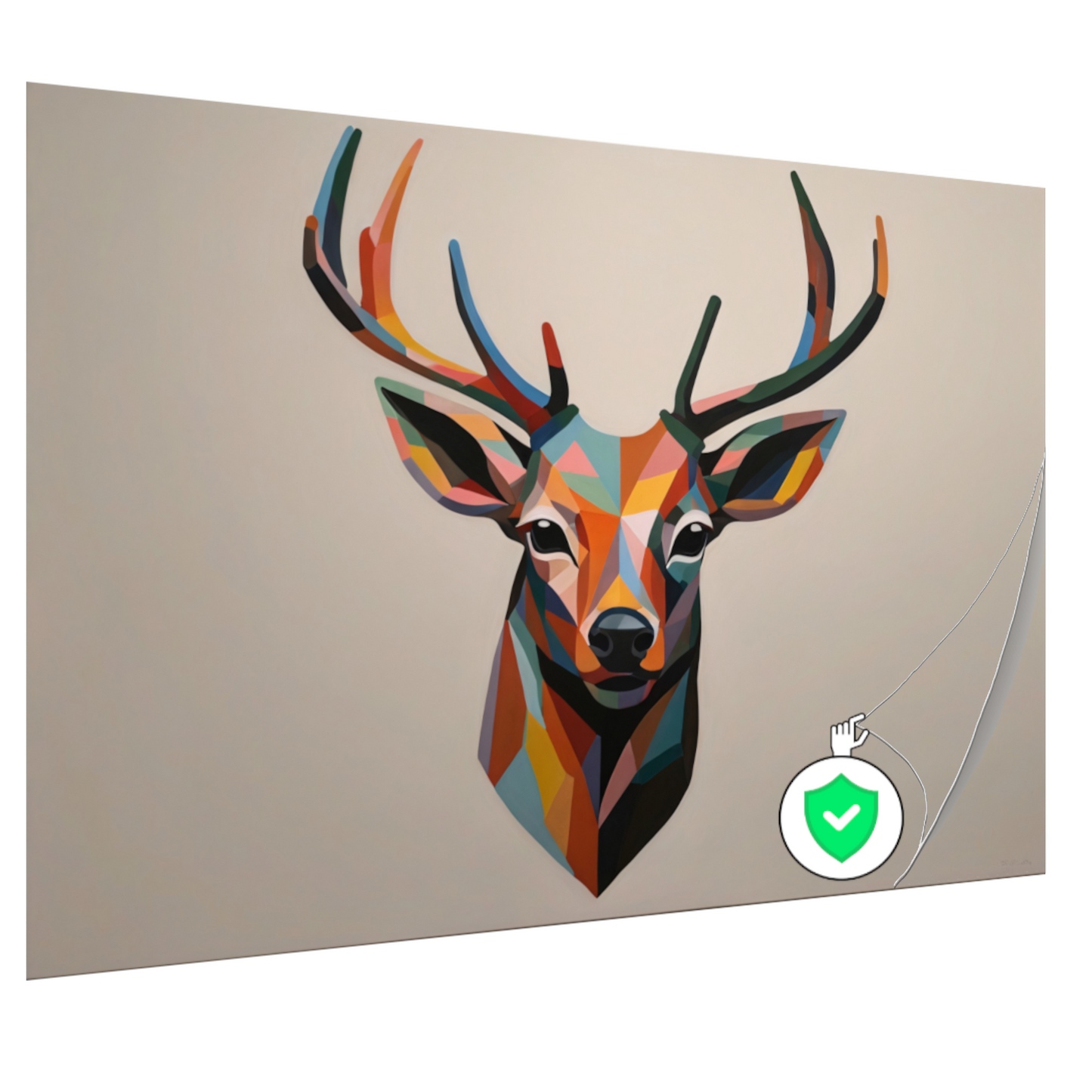 Kleurrijk Geometrisch Portret van een Hert poster