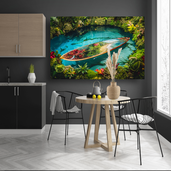 Minimalistische surfplank schildering canvas