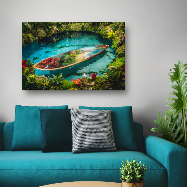 Minimalistische surfplank schildering canvas