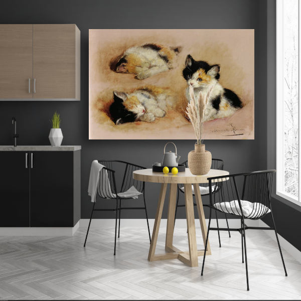 Studies van ontwakend katje - Henriëtte Ronner poster