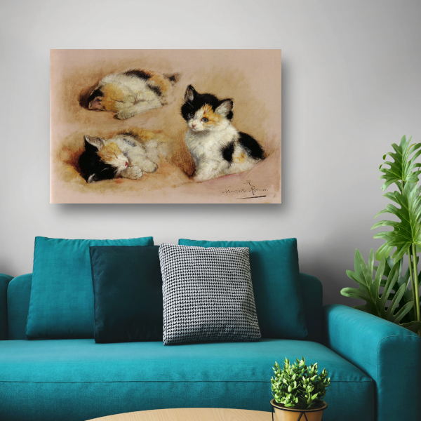 Studies van ontwakend katje - Henriëtte Ronner poster