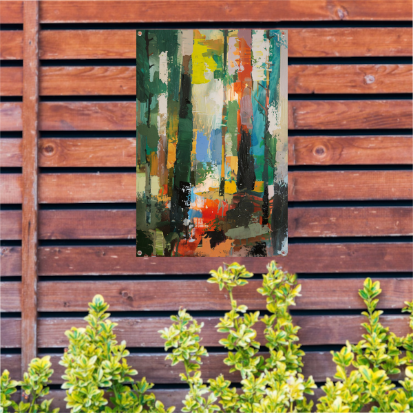 Dynamische Abstracte Olieverf in Levendige Kleuren tuinposter