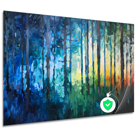 Abstract expressionistisch bos in kleurrijke olieverf poster
