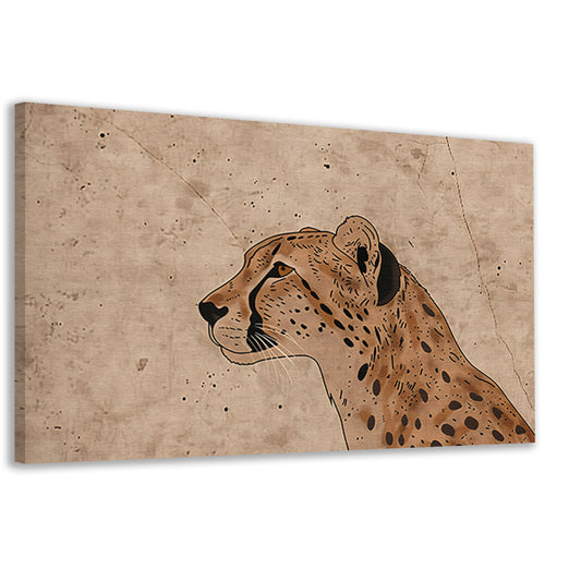 Cheeta kunstwerk met sepia achtergrond canvas
